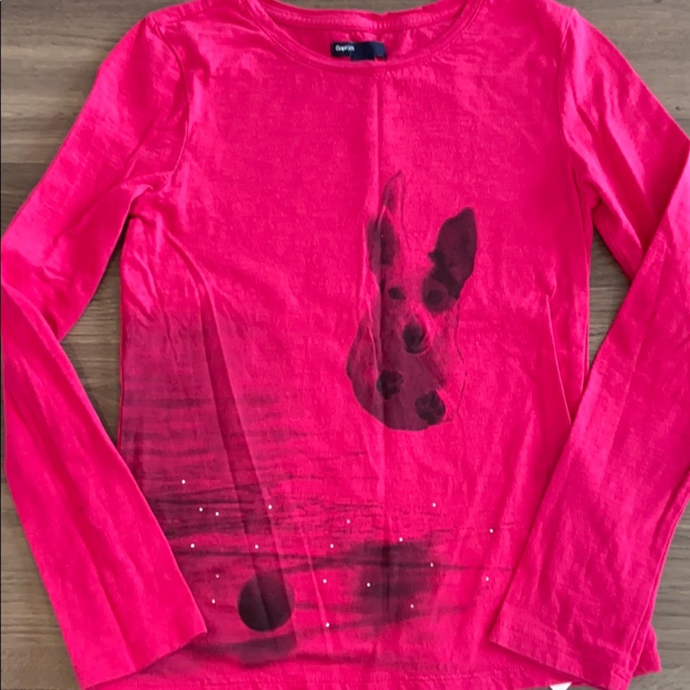 GAP Girls Graphic Tee-EUC